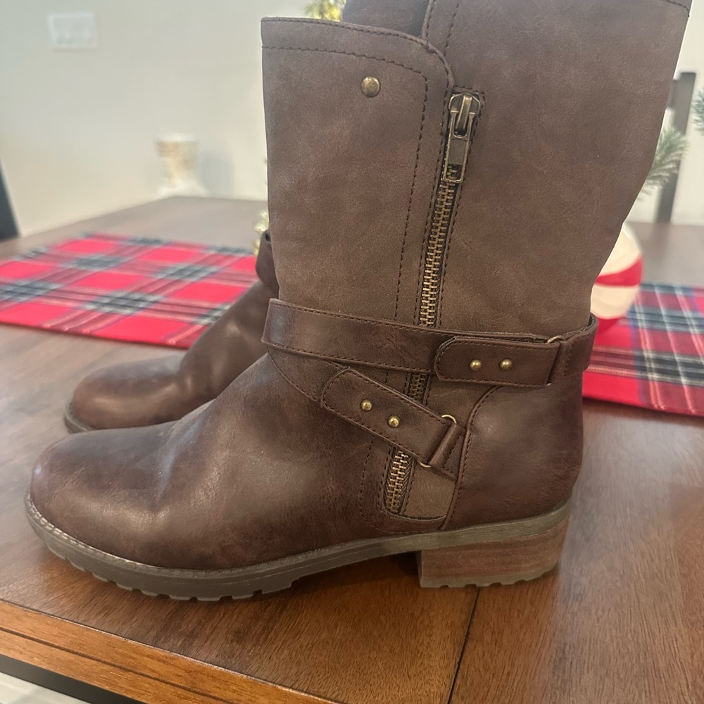 Brown Leather Ankle Boots